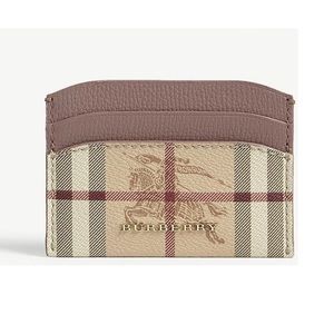 Burberry Izzy Haymarket check leather cardholder